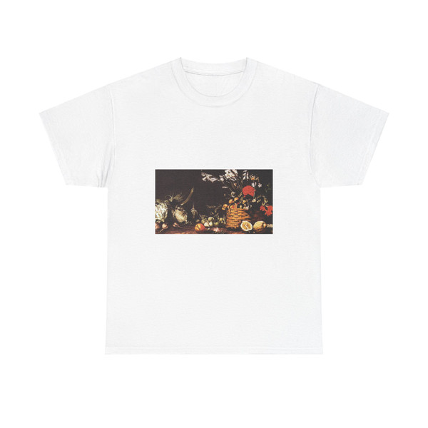 SALINI, Tommaso - Still-Life with Vegetable, Fruit, and Flowers (Artwork) T-Shirt