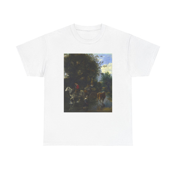SIBERECHTS, Jan - A Cowherd passing a Horse and Cart in a Stream (Artwork) T-Shirt