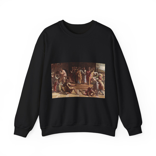 RAFFAELLO Sanzio - The Death of Ananias (Artwork) Crewneck Sweatshirt