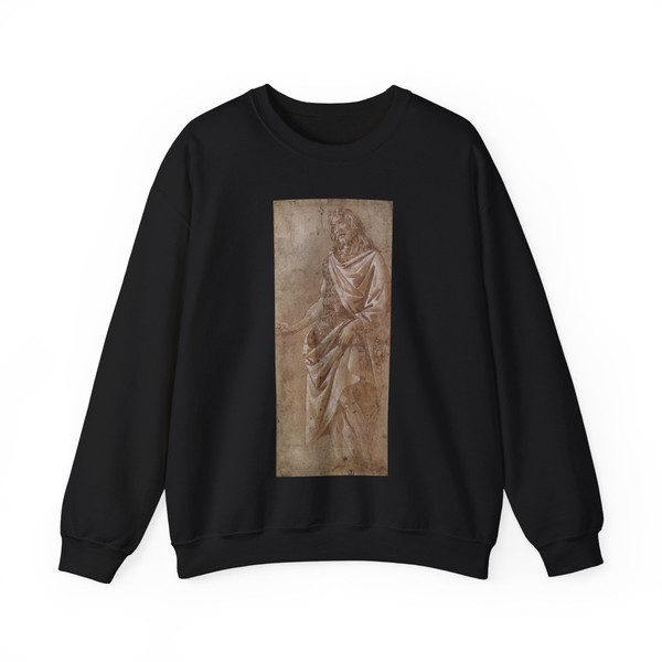 BOTTICELLI, Sandro - St John the Baptist (Artwork) Crewneck Sweatshirt