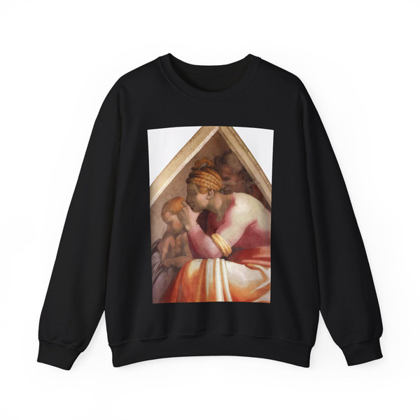 MICHELANGELO, Buonarroti - Ancestors of Christ (detail)2 (Artwork) Crewneck Sweatshirt