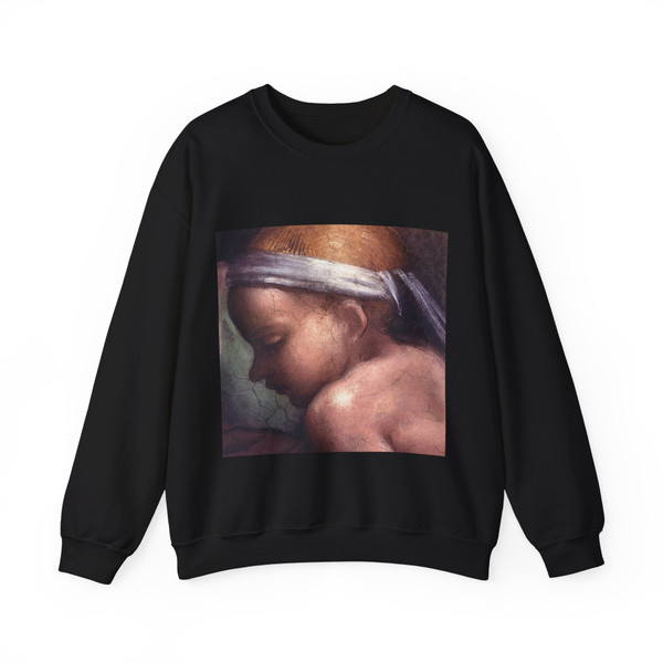 MICHELANGELO, Buonarroti - Ancestors of Christ (detail)3 (Artwork) Crewneck Sweatshirt