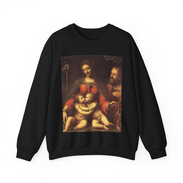 LUINI, Bernardino - Holy Family with the Infant St John (Artwork) Crewneck Sweatshirt