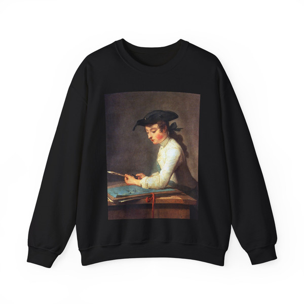 CHARDIN, Jean-Baptiste-Simeon - The Draughtsman (Artwork) Crewneck Sweatshirt