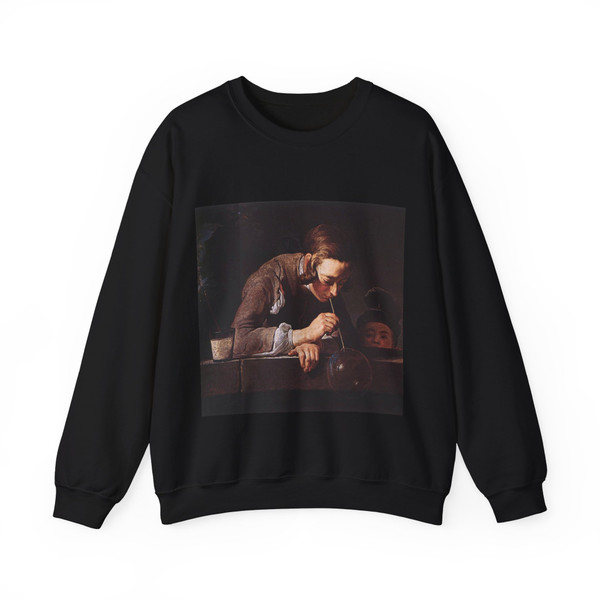 CHARDIN, Jean-Baptiste-Simeon - The Soap Bubble (Artwork) Crewneck Sweatshirt