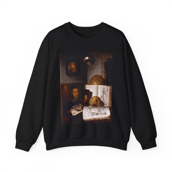 LUTTICHUIJS, Simon - Still Life with a Skull (Artwork) Crewneck Sweatshirt