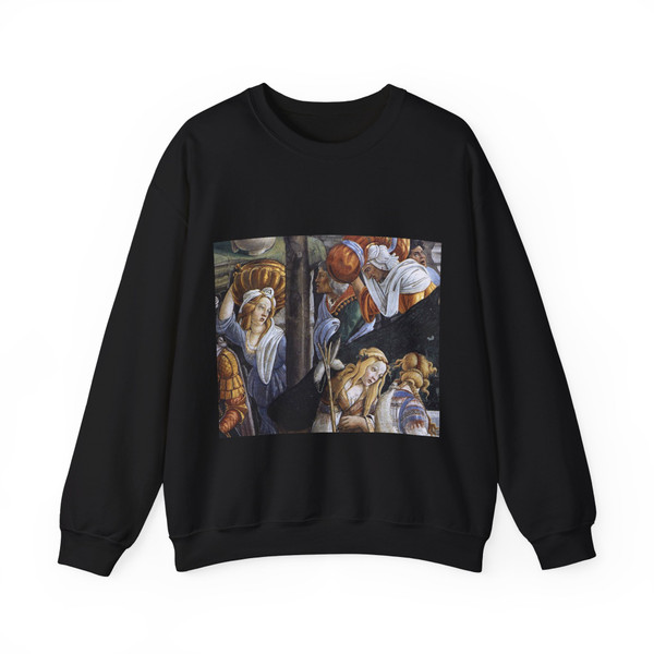 BOTTICELLI, Sandro - The Trials and Calling of Moses (detail)6 (Artwork) Crewneck Sweatshirt