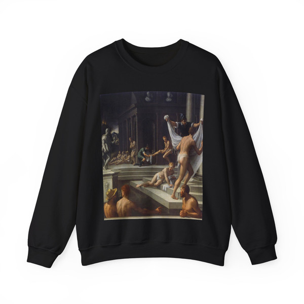 MACCHIETTI, Girolamo - Baths at Pozzuoli (Artwork) Crewneck Sweatshirt