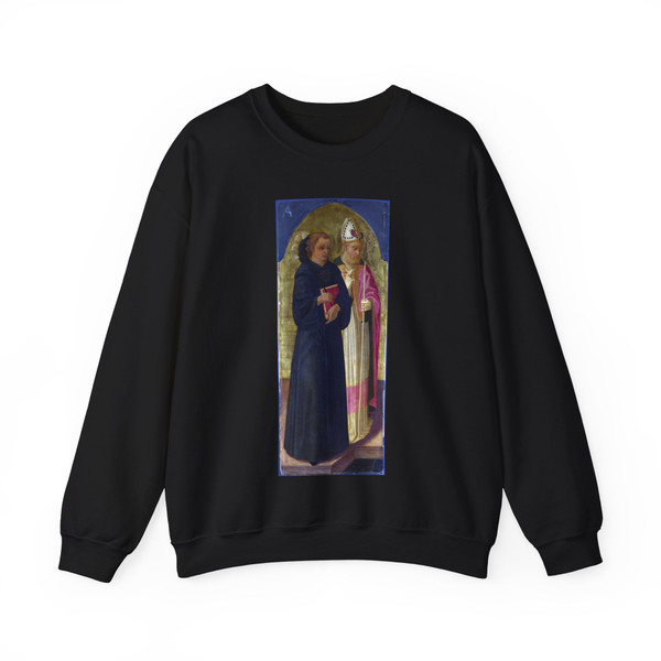 MACHIAVELLI, Zanobi - A Bishop Saint and Saint Nicholas of Tolentino (Artwork) Crewneck Sweatshirt