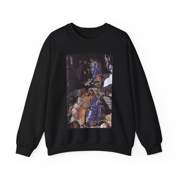 BOTTICELLI, Sandro - Three Temptations of Christ (detail)1 (Artwork) Crewneck Sweatshirt