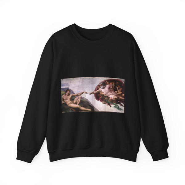 MICHELANGELO, Buonarroti - Creation of Adam (Artwork) Crewneck Sweatshirt