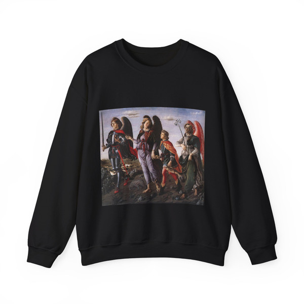 BOTTICINI, Francesco - The Three Archangels with Tobias (Artwork) Crewneck Sweatshirt