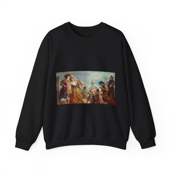 CADES, Giuseppe - The Meeting of Gautier, Count of Antwerp, and his Daughter, Violante (Artwork) Crewneck Sweatshirt