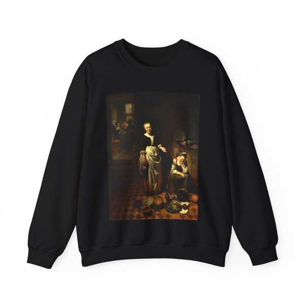 MAES, Nicolaes - The Idle Servant (Artwork) Crewneck Sweatshirt