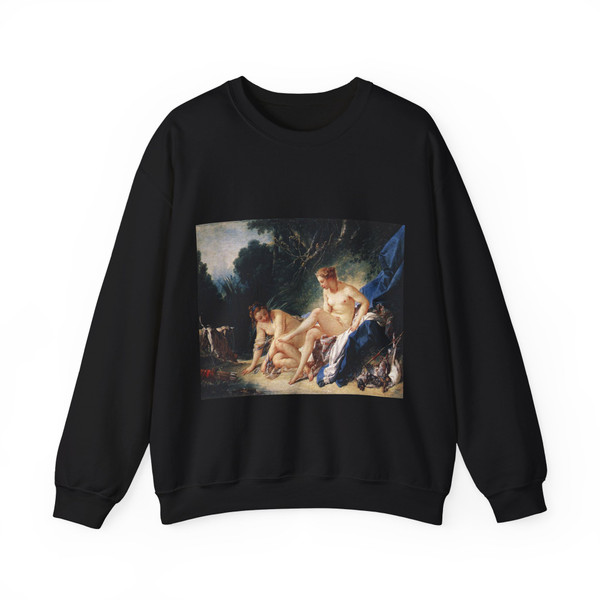 BOUCHER, Francois - 1. until 1749 - Diana Resting after her Bath (Artwork) Crewneck Sweatshirt
