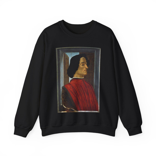 BOTTICELLI, Sandro - Portrait of Giuliano de' Medici2 (Artwork) Crewneck Sweatshirt