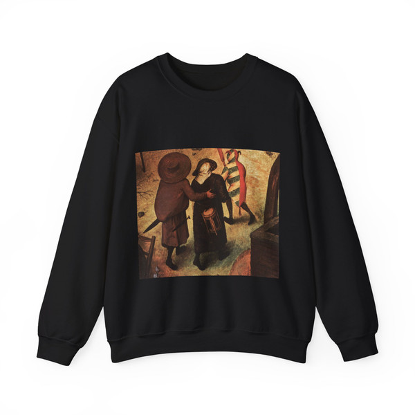 BRUEGEL, Pieter the Elder - The Fight between Carnival and Lent (detail) (Artwork) Crewneck Sweatshirt