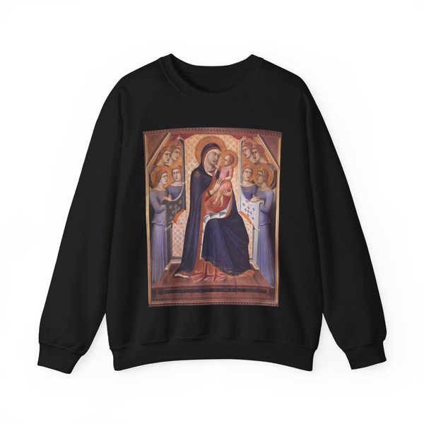 LORENZETTI, Pietro - Madonna Enthroned with Angels (Artwork) Crewneck Sweatshirt