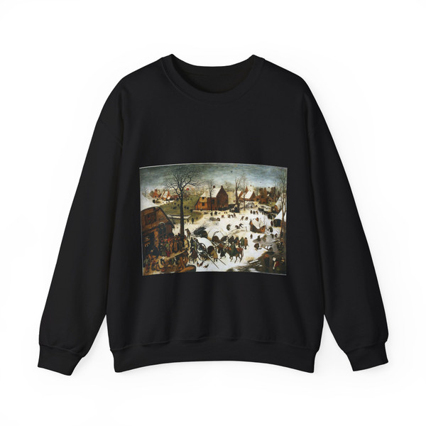 BRUEGEL, Pieter the Elder - The Census at Bethlehem (Artwork) Crewneck Sweatshirt