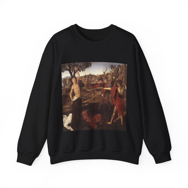 MEMLING, Hans -middle- The Martyrdom of St Sebastian (Artwork) Crewneck Sweatshirt