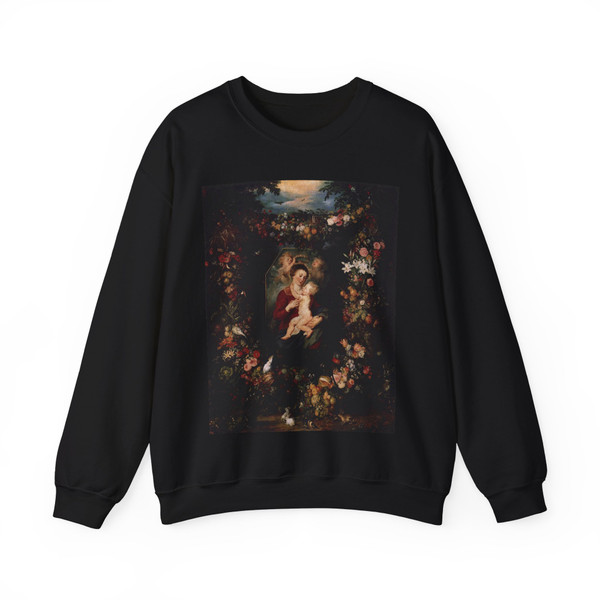 BRUEGHEL, Jan the Elder - 1 - Virgin and Child (Artwork) Crewneck Sweatshirt