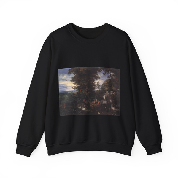 BRUEGHEL, Jan the Elder - 2.religious theme - Adam and Eve in the Garden of Eden (Artwork) Crewneck Sweatshirt