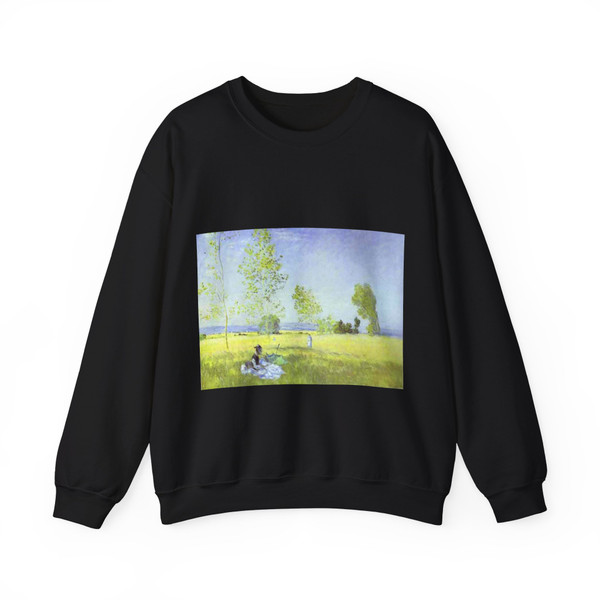 MONET, Claude - Fields of Bezons (Artwork) Crewneck Sweatshirt