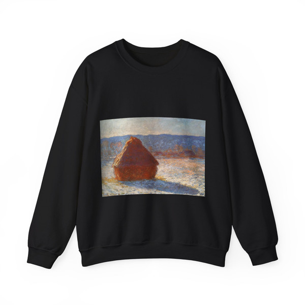 MONET, Claude - Haystack snow effect (Artwork) Crewneck Sweatshirt