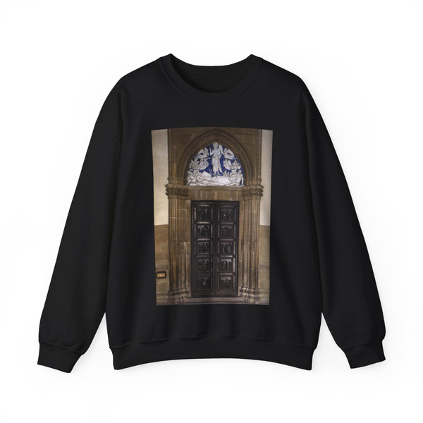 ROBBIA Luca della - North Sacristy Doors with the Resurrection (Artwork) Crewneck Sweatshirt