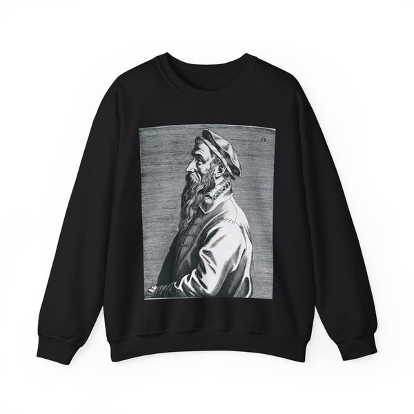 LAMPSONIUS, Dominicus - Portrait of Pieter Bruegel the Elder (Artwork) Crewneck Sweatshirt
