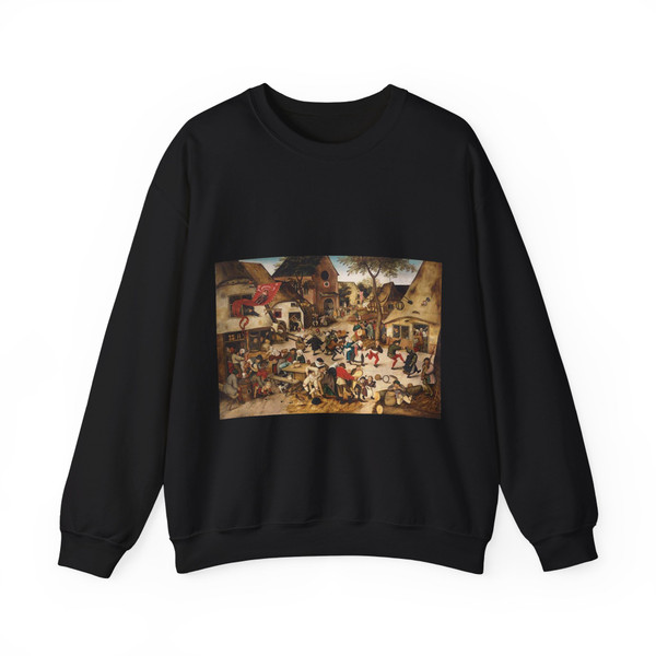 BRUEGHEL, Pieter the Younger - The Kermesse of St George (Artwork) Crewneck Sweatshirt