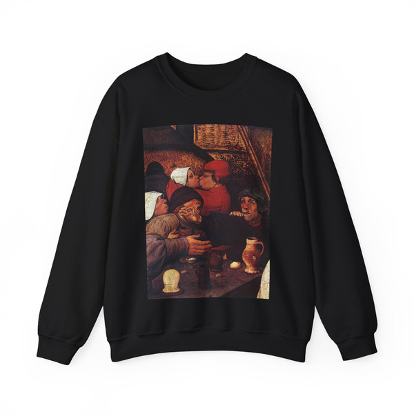 BRUEGEL, Pieter the Elder - 10.peasant life - The Peasant Dance (detail)3 (Artwork) Crewneck Sweatshirt