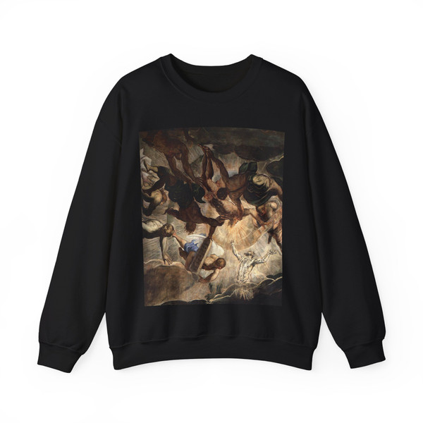 TINTORETTO, Jacopo Robusti - Moses Receiving the Tables of the Law (detail) (Artwork) Crewneck Sweatshirt