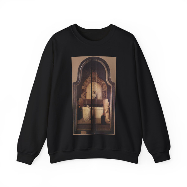 BOSCH, Hieronymus - Triptych of the Adoration of the Magi (closed) (Artwork) Crewneck Sweatshirt