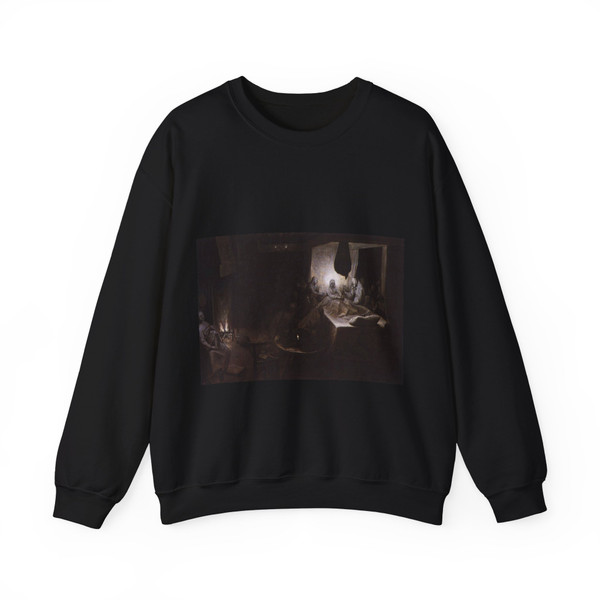 BRUEGEL, Pieter the Elder - 08.religious theme - Death of the Virgin (Artwork) Crewneck Sweatshirt