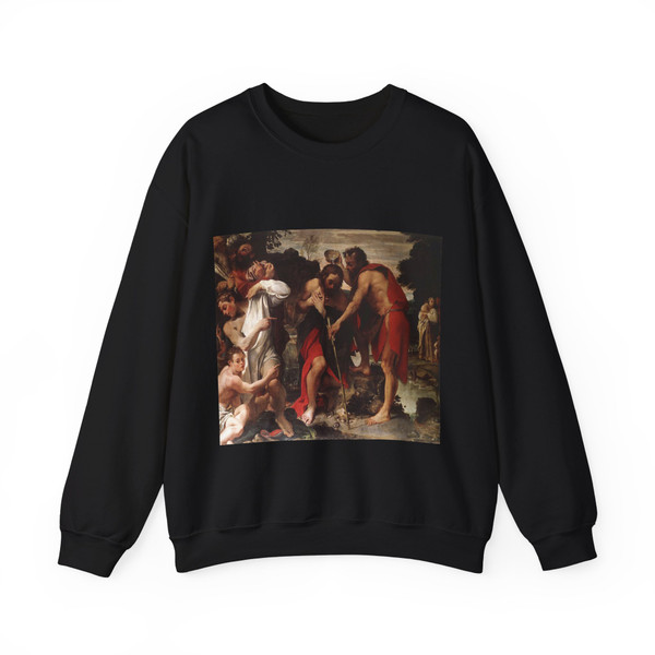 CARRACCI, Annibale - The Baptism of Christ (Artwork) Crewneck Sweatshirt