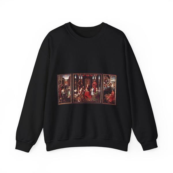 MEMLING, Hans -middle- St John Altarpiece (Artwork) Crewneck Sweatshirt