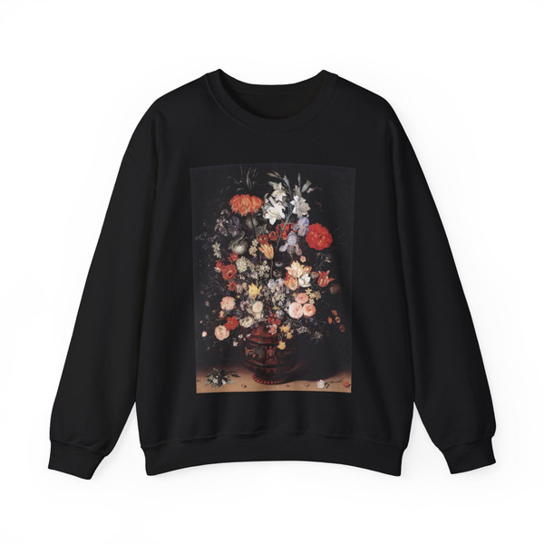 BRUEGHEL, Jan the Elder - 1 - Flowers in a Vase (Artwork) Crewneck Sweatshirt
