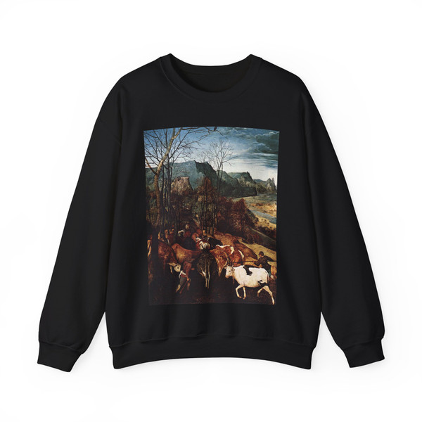 BRUEGEL, Pieter the Elder - 07.Months Series - The Return of the Herd (detail) (Artwork) Crewneck Sweatshirt