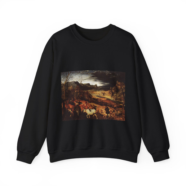 BRUEGEL, Pieter the Elder - 07.Months Series - The Return of the Herd (November) (Artwork) Crewneck Sweatshirt