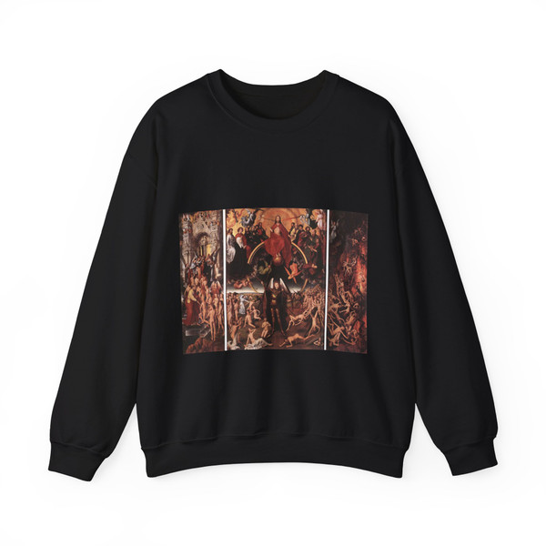 MEMLING, Hans -Last Judgment- Last Judgment Triptych (open) (Artwork) Crewneck Sweatshirt