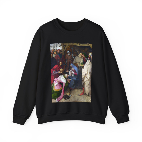 BRUEGEL, Pieter the Elder - 08.religious theme - The Adoration of the Kings (1) (Artwork) Crewneck Sweatshirt