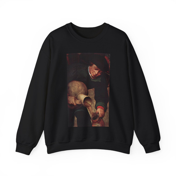 BRUEGEL, Pieter the Elder - 10.peasant life - Peasant Wedding (detail)5 (Artwork) Crewneck Sweatshirt
