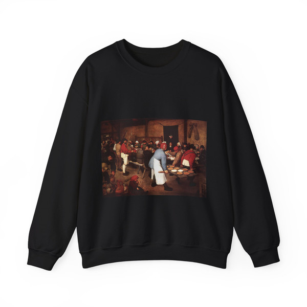 BRUEGEL, Pieter the Elder - 10.peasant life - Peasant Wedding (Artwork) Crewneck Sweatshirt