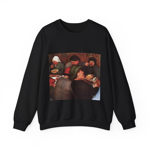 BRUEGEL, Pieter the Elder - 10.peasant life - Peasant Wedding (detail)2 (Artwork) Crewneck Sweatshirt