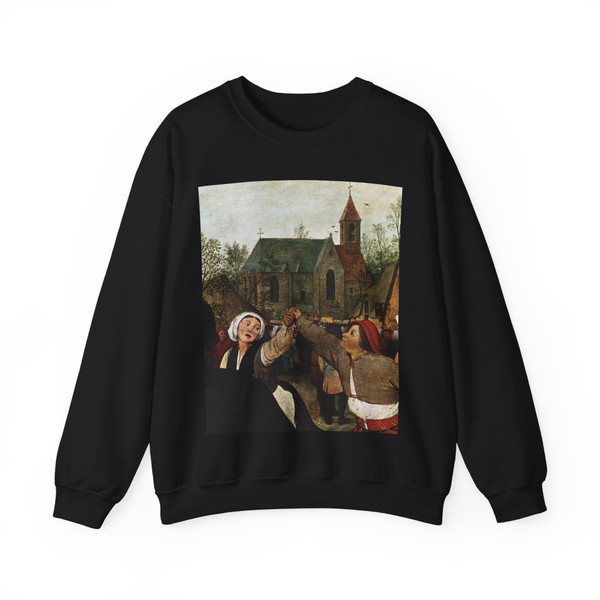 BRUEGEL, Pieter the Elder - 10.peasant life - The Peasant Dance (detail) (Artwork) Crewneck Sweatshirt