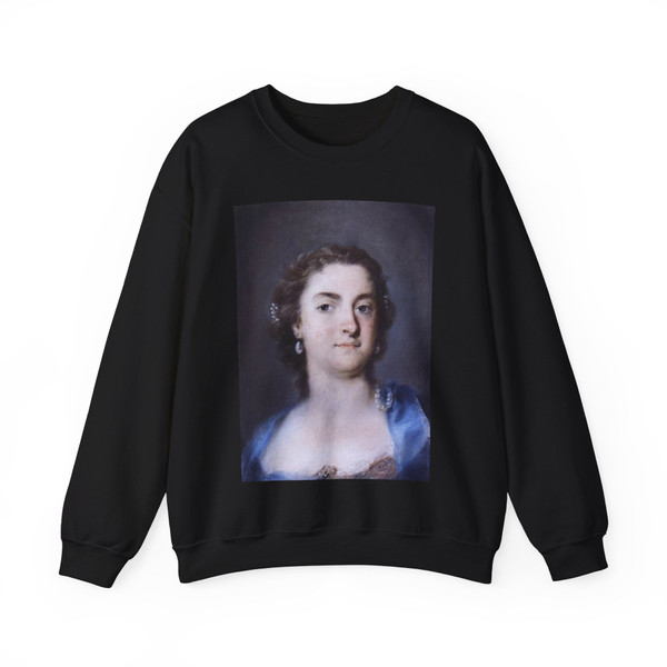 CARRIERA, Rosalba - Portrait of Faustina Bordoni Hasse (Artwork) Crewneck Sweatshirt