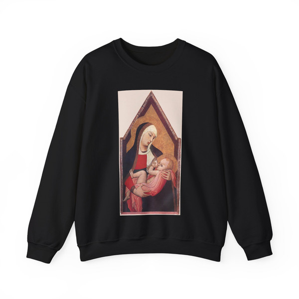LORENZETTI, Ambrogio - Suckling Madonna (Artwork) Crewneck Sweatshirt