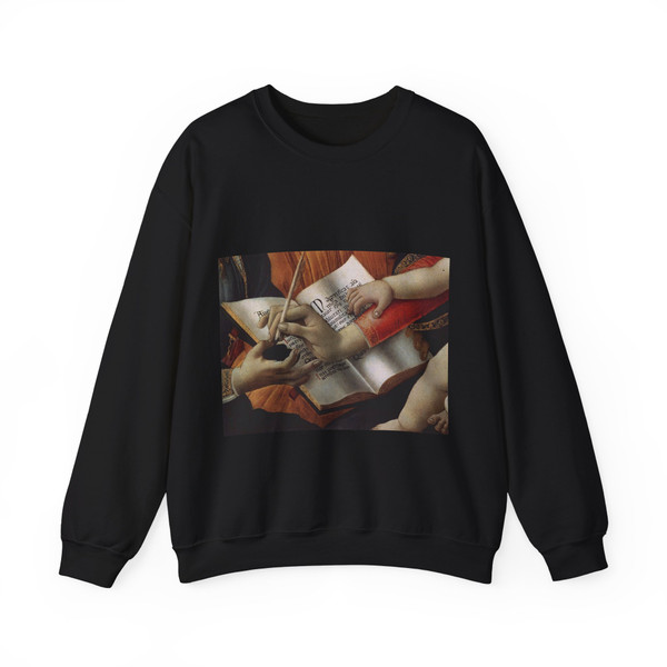 BOTTICELLI, Sandro - Madonna del Magnificat (detail)2 (Artwork) Crewneck Sweatshirt