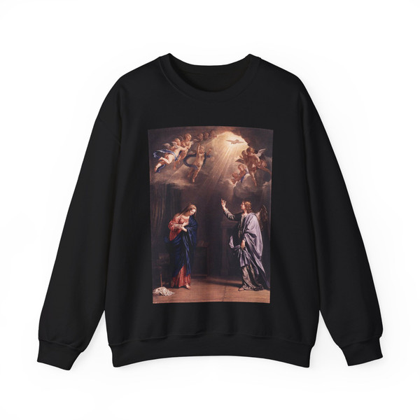 CHAMPAIGNE, Philippe de - Annunciation (Artwork) Crewneck Sweatshirt